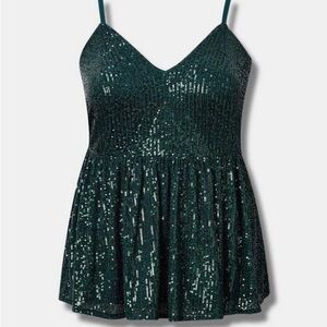 Sequin Green Women's Top
